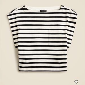 J. Crew Black and White Boxy Crop Tee